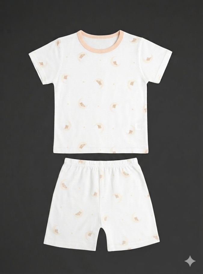 Mini Bear with Crescent  moon  – Sleepsuit