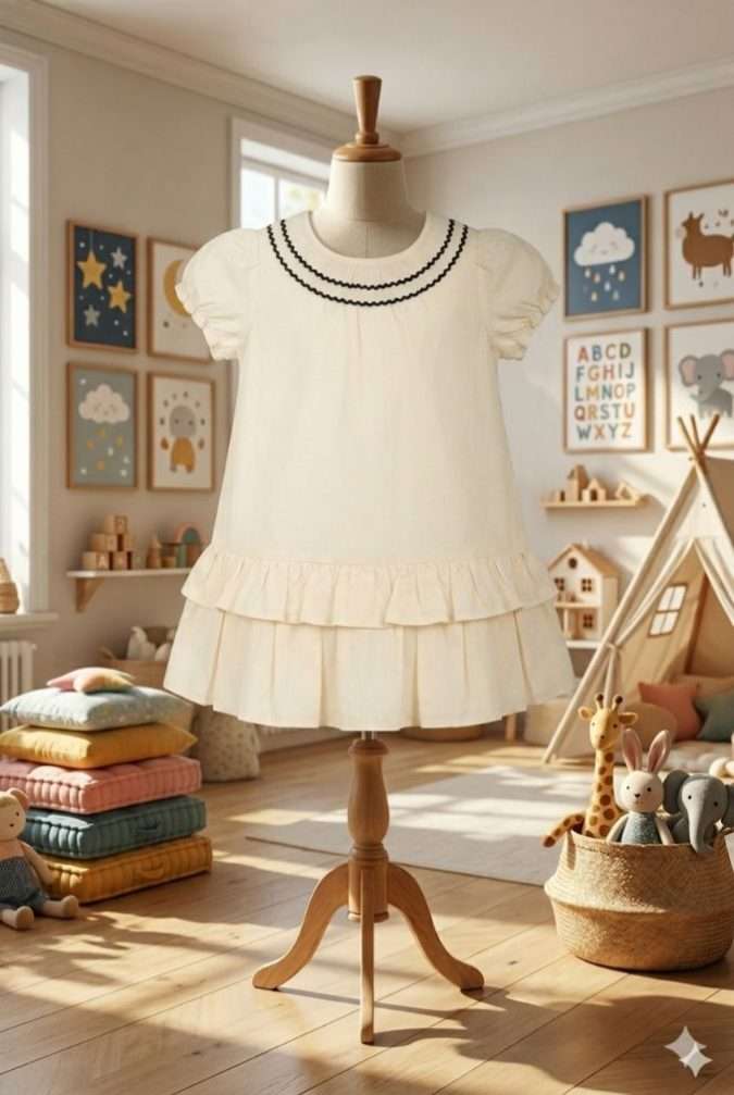 Girls’ Dress (Cream / Pale Ivory)