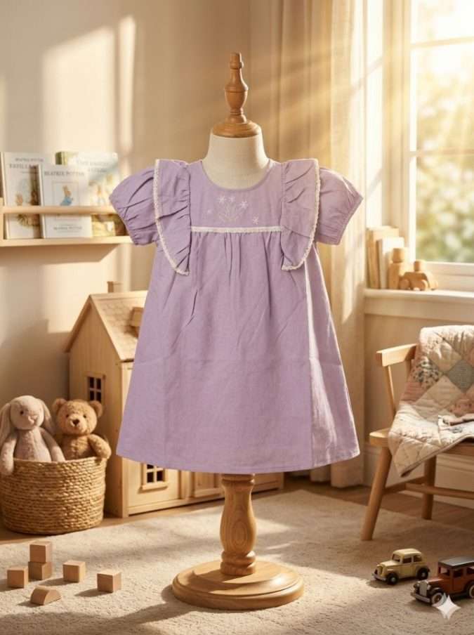 Girls’ Dress (Dusty Mauve / Muted Purple)