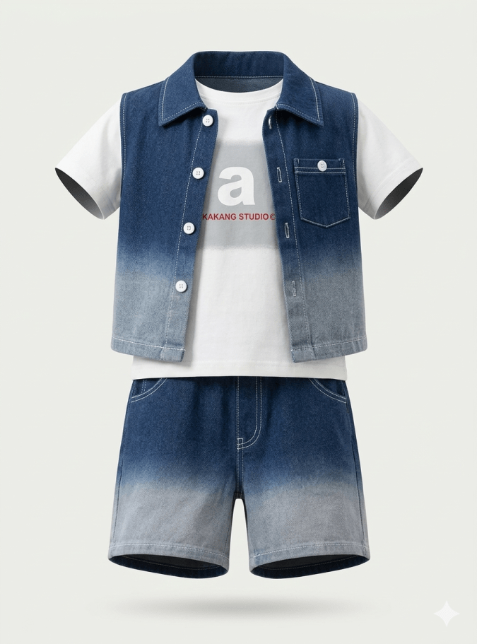 Boys – Navy Blue & Grey Cord sets with 3 piece Layering
