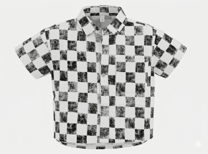 Boys’ Casual Shirt (Black and White)