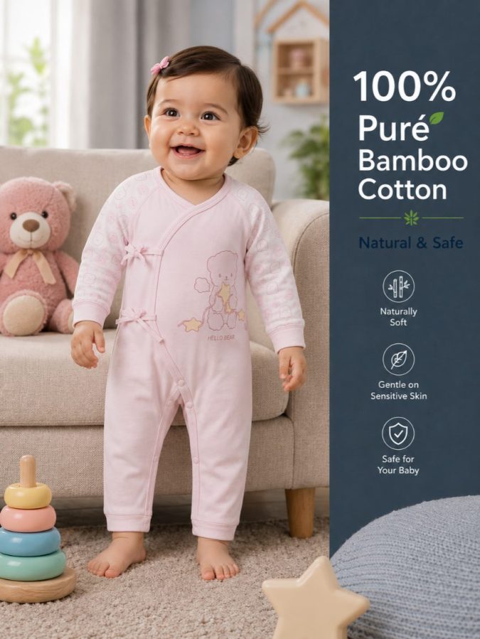 Pink  Teddy – Sleep Suit