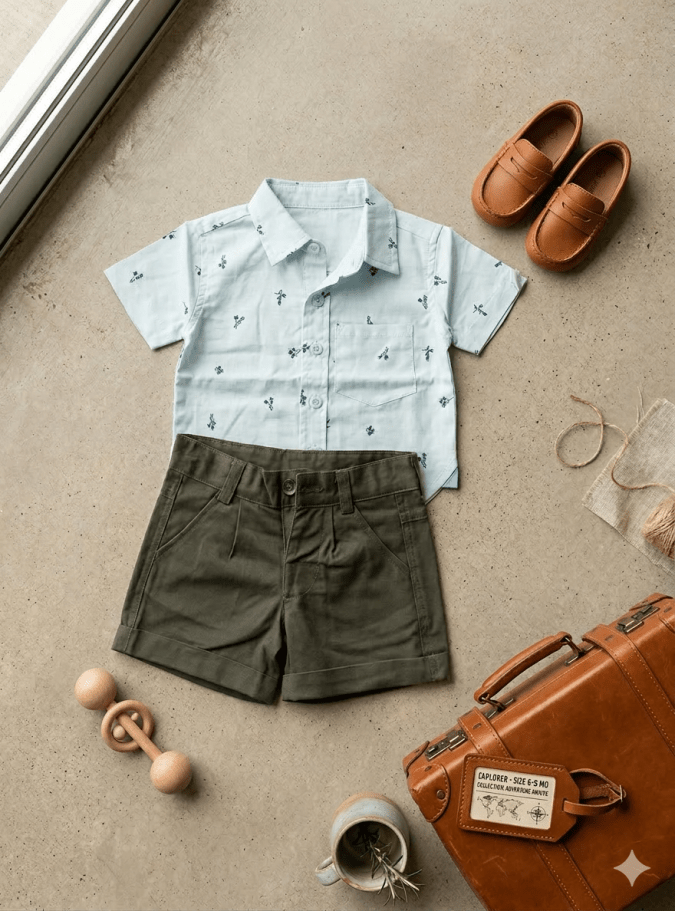 Infants &  Toddlers – Co-ord Sets (Green printed and Navy Blue )
