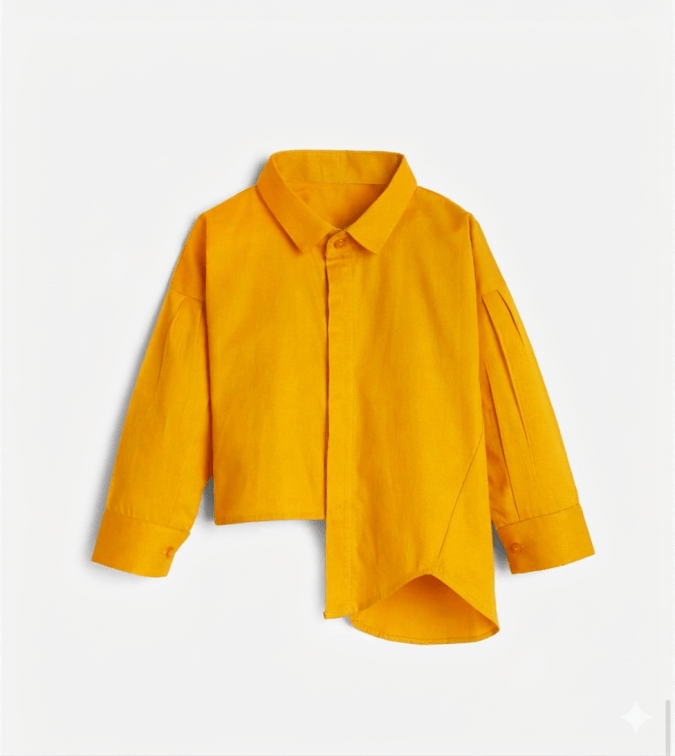 GIRLS COTTON  SHIRTS (Yellow solid)