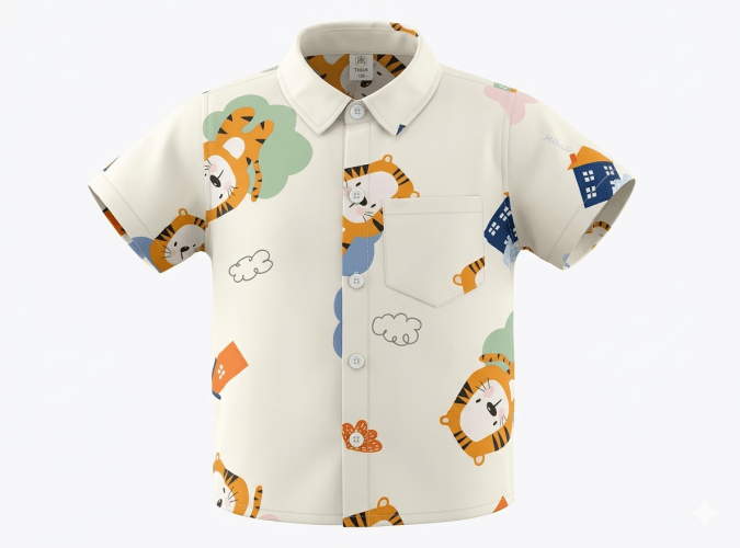 Boys’ Casual Shirt (Off-White / Cream)