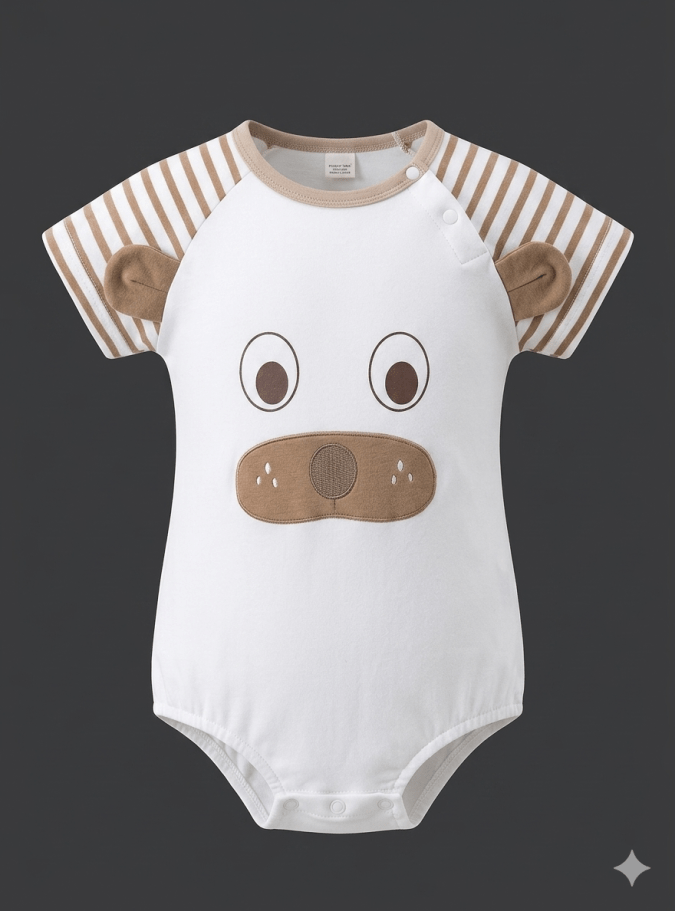 3D Bear Face – Sleepsuit