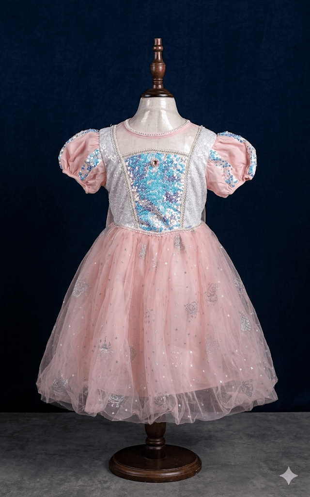 Princess Elsa – Party Dress-With Detachable Cape