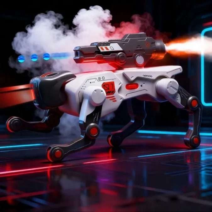 Robotic dog with gun