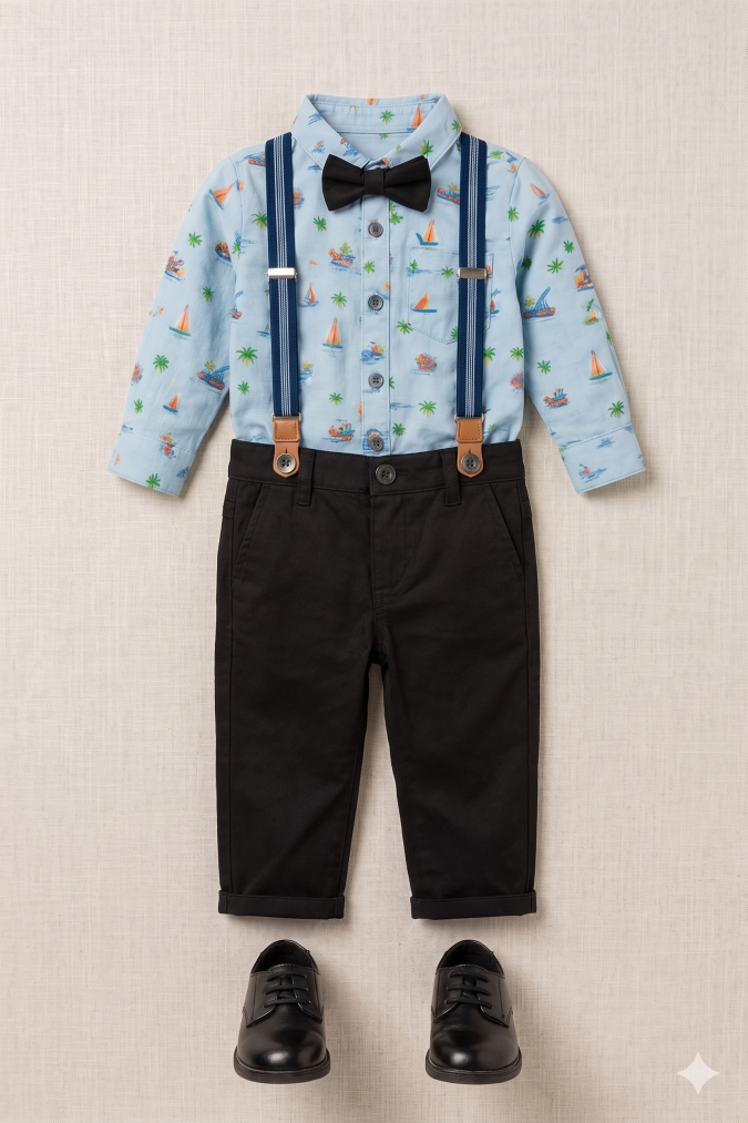 Infants &  Toddlers – Party wear ( shirt & pant with suspenders )
