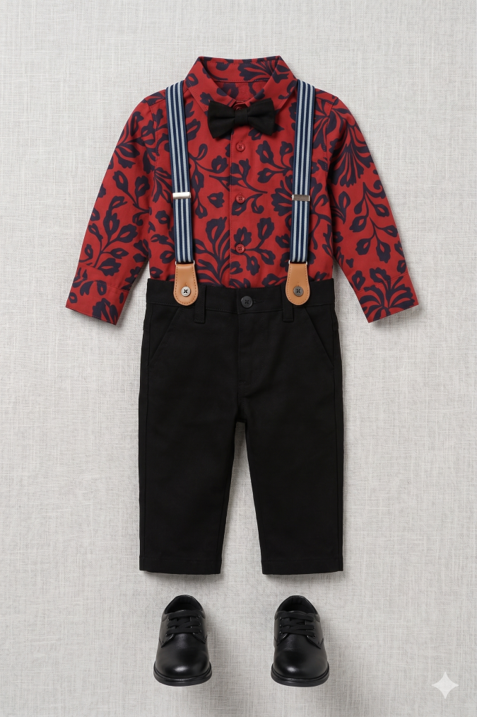 Infants &  Toddlers – Party wear ( shirt & pant with suspenders )