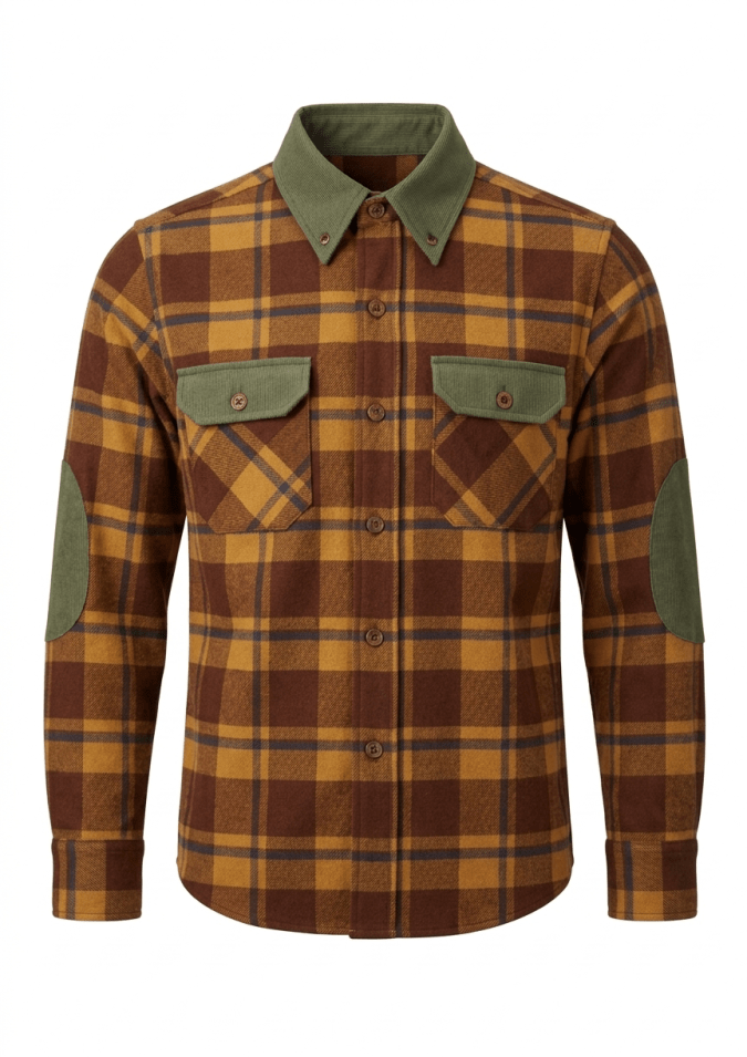Boys – Full Sleeve Check Shirt (Mustard & Green)