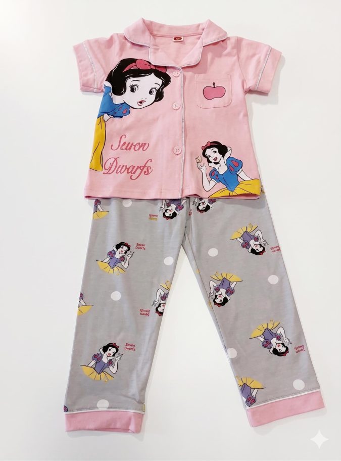 Snow White Printed Night wear
