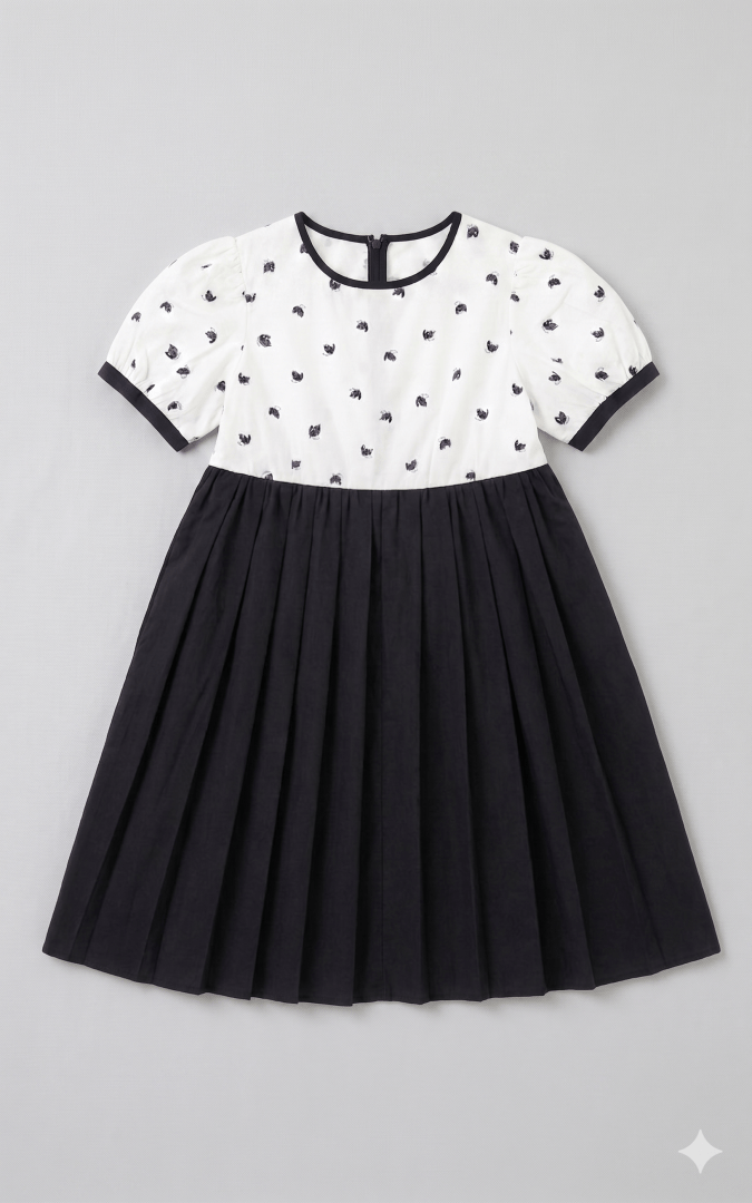 GIRLS TUNIC TOPS (BLACK & WHITE)