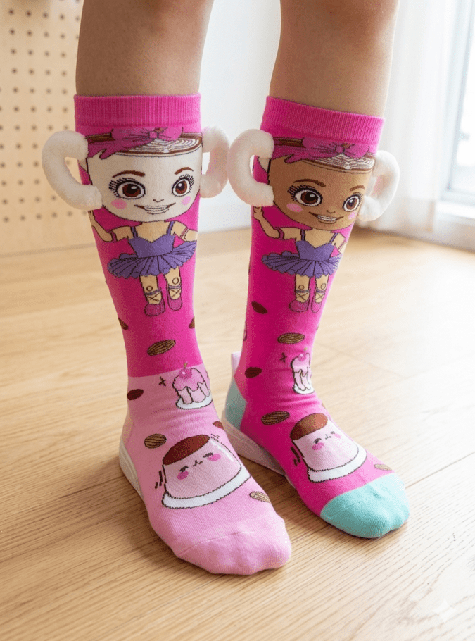 Girls –  Cappuccino balarina Printed Socks