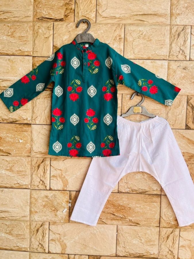 KURTA PAJAMA (2 PCS) – Teal green