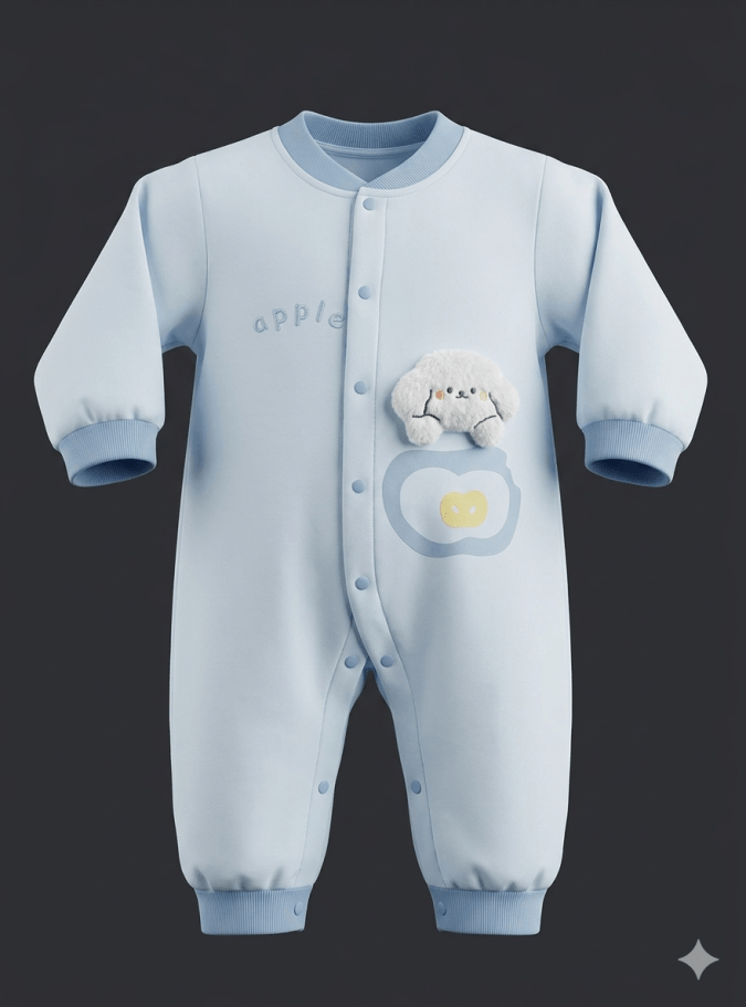 3D White Puppy Featured –  Sleepsuit 