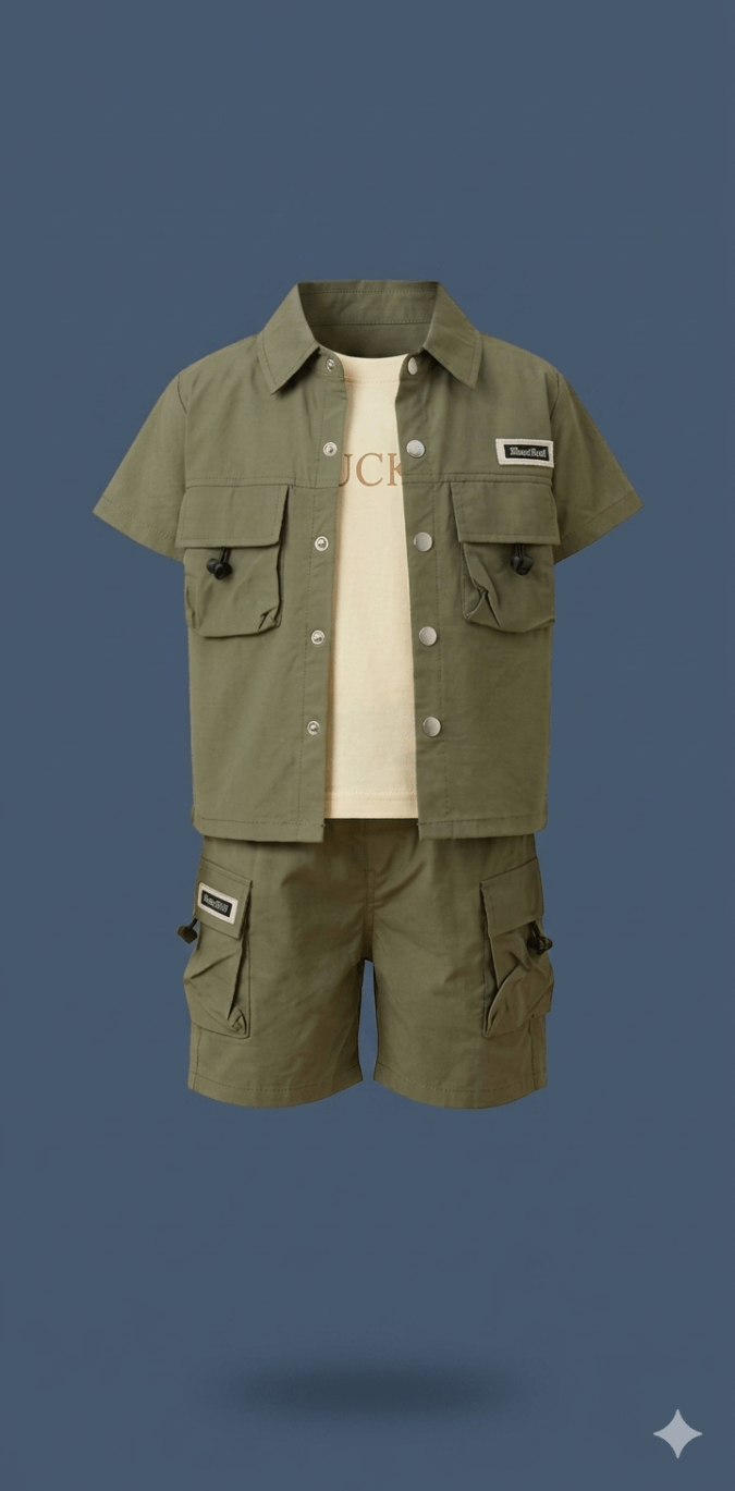 Boys – Olive green Short Cords sets