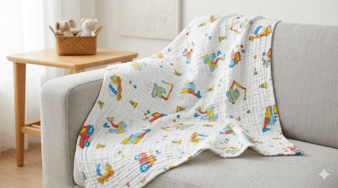 Construction Theme Printed –  Swaddle 