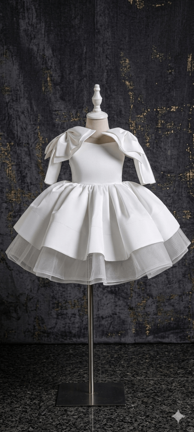 Girls’ Party Dress (Pure  White)