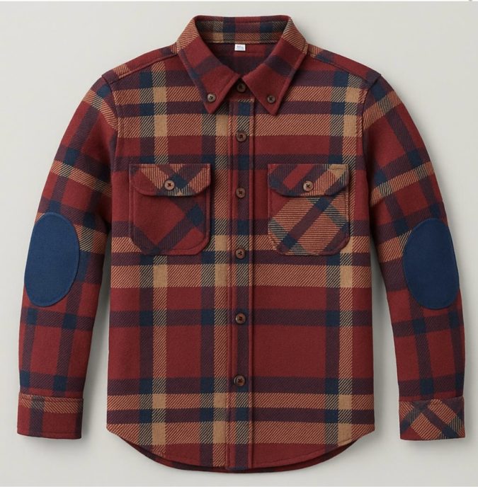 Boys – Full  Sleeve Check Shirt (Red & Navy)