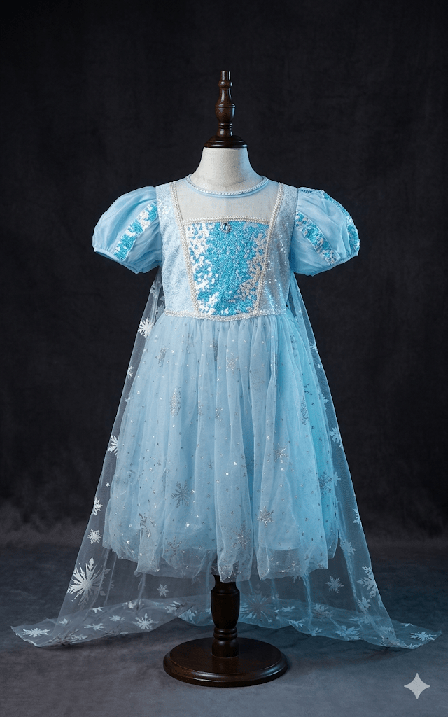 Princess Elsa – Party Dress-With Detachable Cape