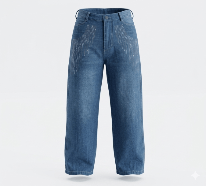 GIRLS CASUAL TROUSER – DROP GLITER LINES