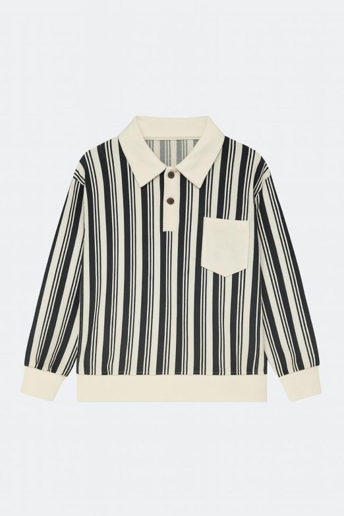 BOYS T-SHIRTS  (Black and white stripes )