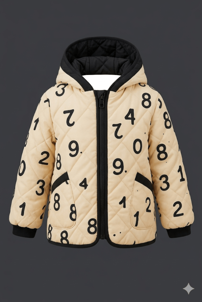 GIRLS JACKET  (Cream and Black) 