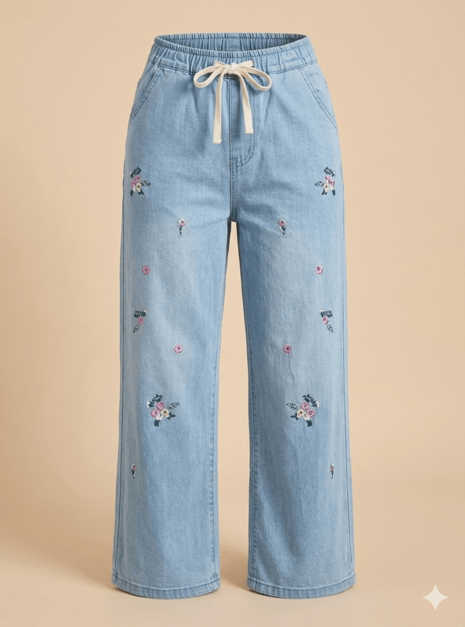 GIRLS TROUSER – FLOWER DESIGN