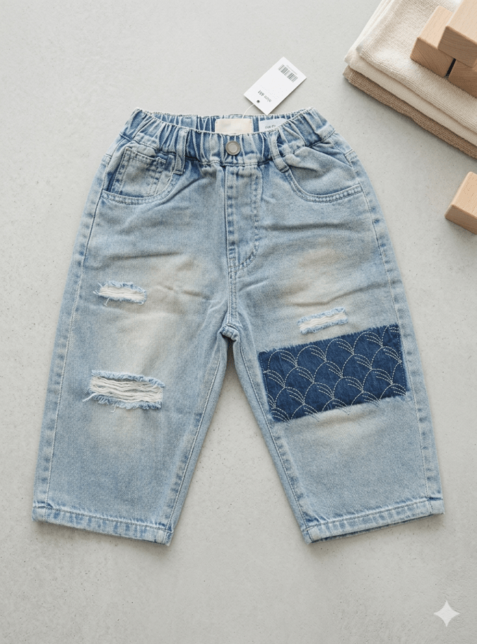 BOYS DENIM  SHORTS (LIGHT BLUE)