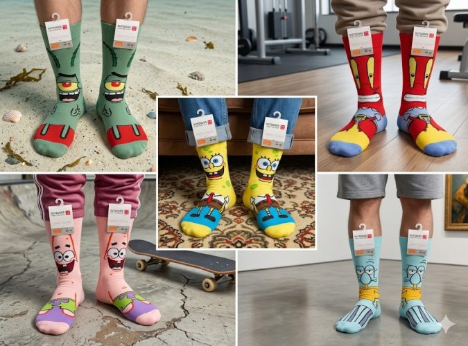 Boys – Sponge Bob Printed Socks