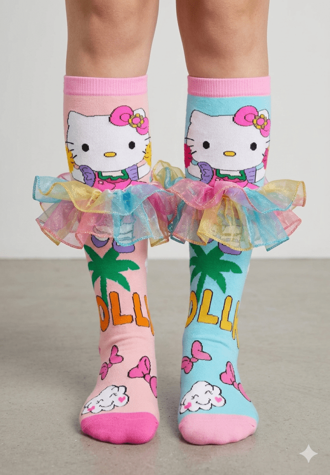 Girls – HELLO  KITTY Ballerina Cat Printed Socks