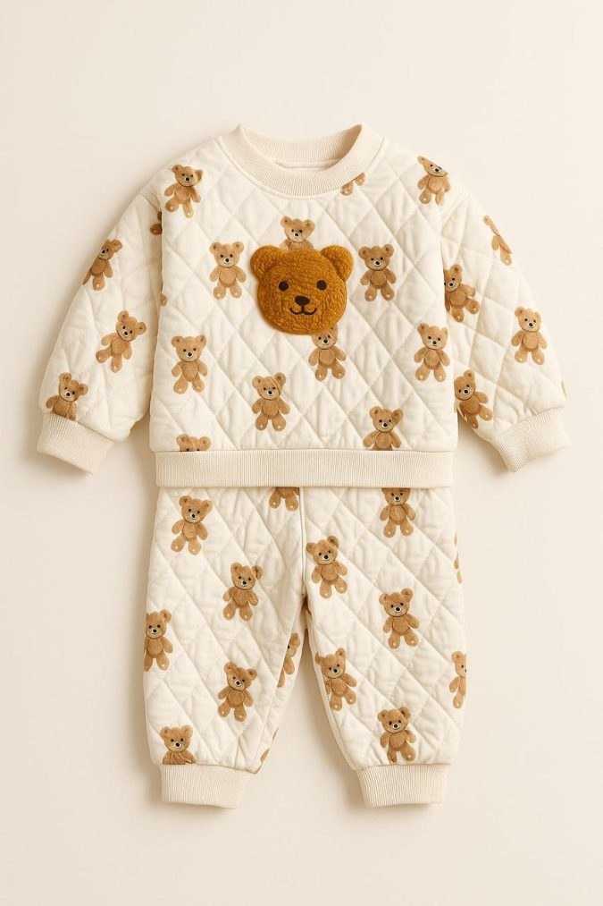 GIRLS CO-ORD  SETS (Brown and White )