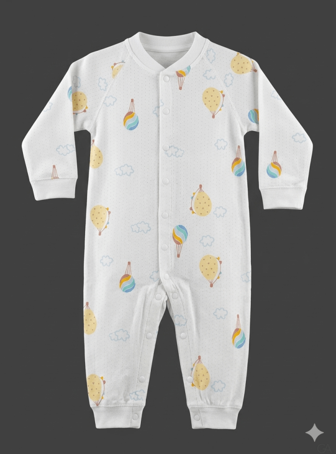 Hot Air Balloon Print – Sleepsuit