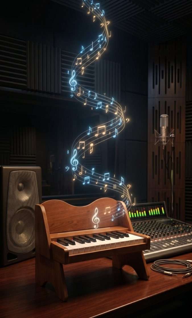 Wooden  Electric Piano – 25-key SINGLE speaker 