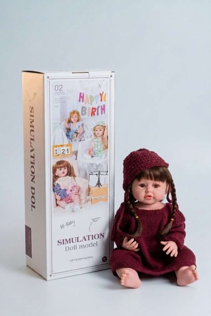 Burgundy Sweater: Doll Gravity Sensing Function (55CM)
