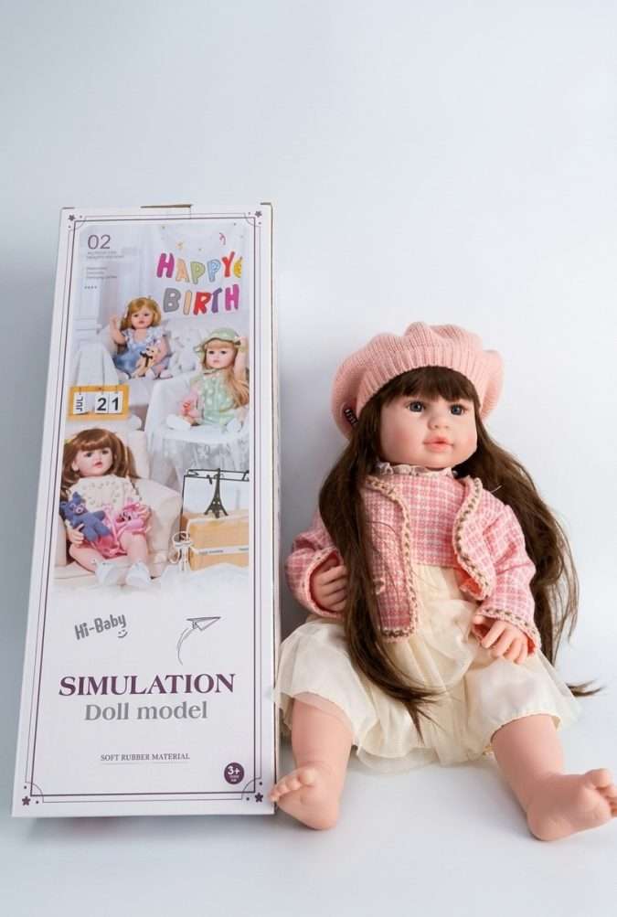 Pink Baby With  Cap : Fully Glazed Recycled Doll (55cm)