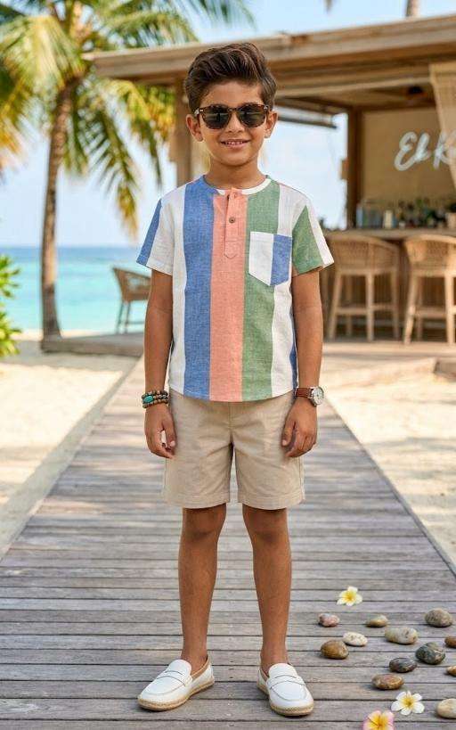 Multicolour : Poplin Shirt & Shorts