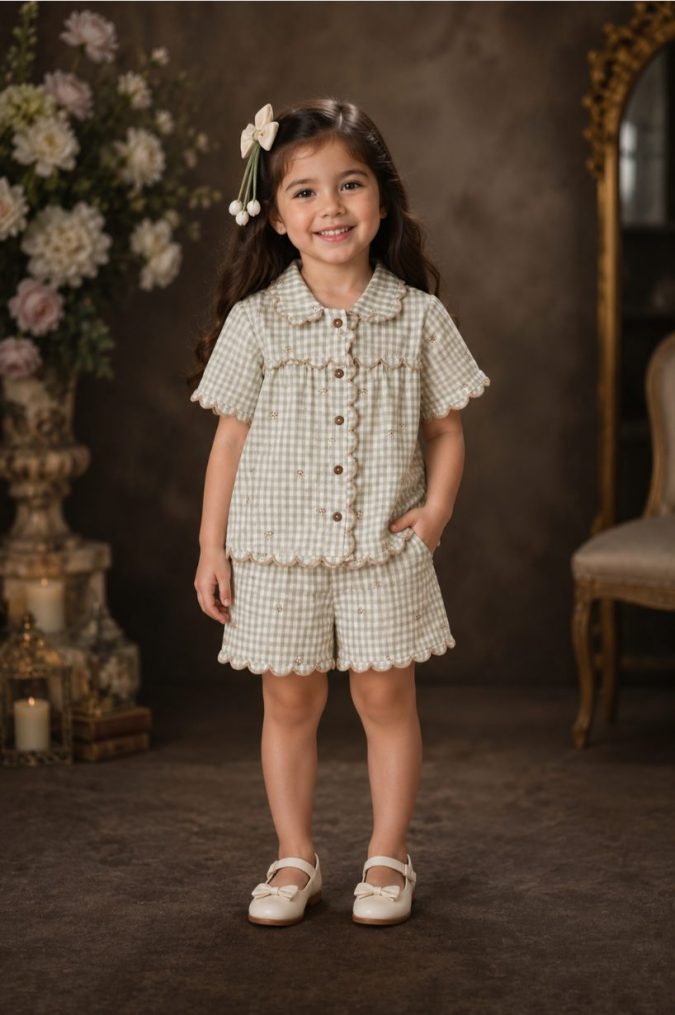 GREEN GINGHAM CO-ORD SET