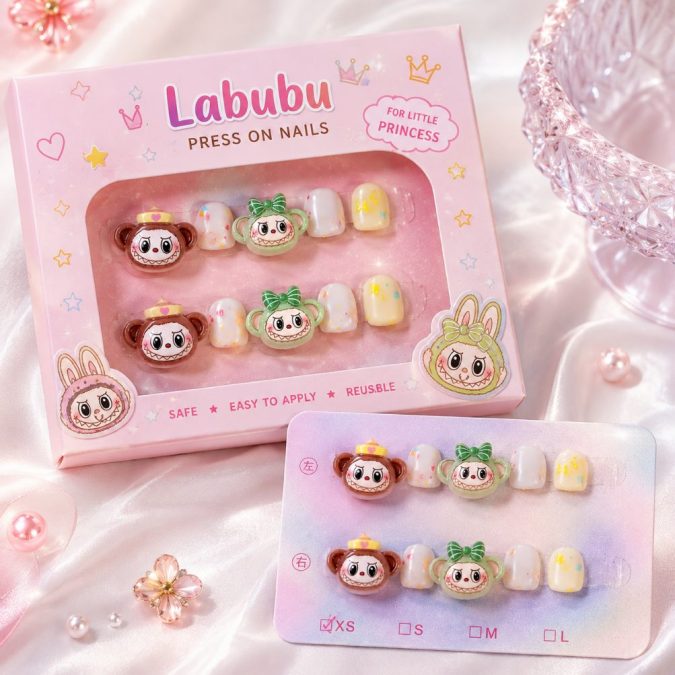 CUTE 3D LABUBU -KIDS PRESS-ON NAILS (XS-1-3Y)