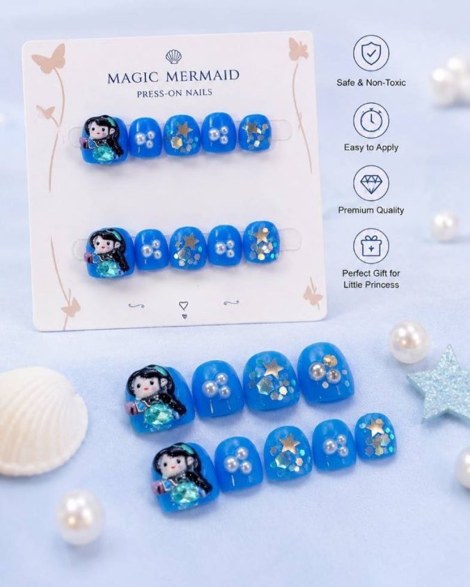 3D Anime Girl -KIDS PRESS-ON NAILS (M-4-5Y)