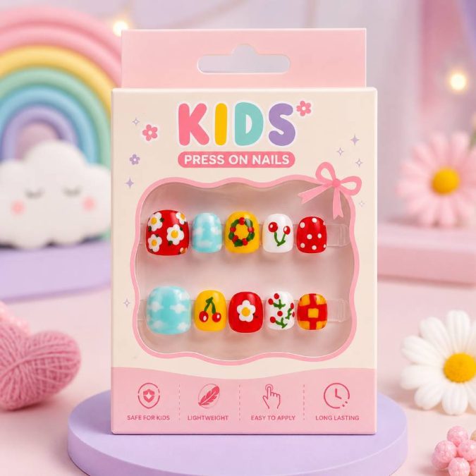 Cloud Garden -KIDS PRESS-ON NAILS (M-4-5Y)