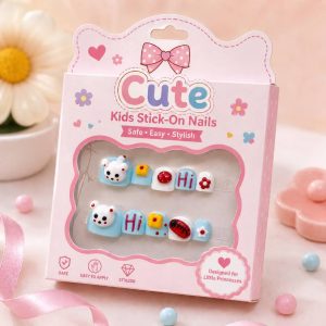 3D Hi! Kitty -KIDS PRESS-ON NAILS (L-6-8Y)
