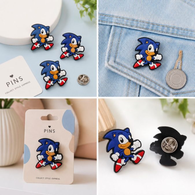 Sonic Enamel Pins (SET OF 3)