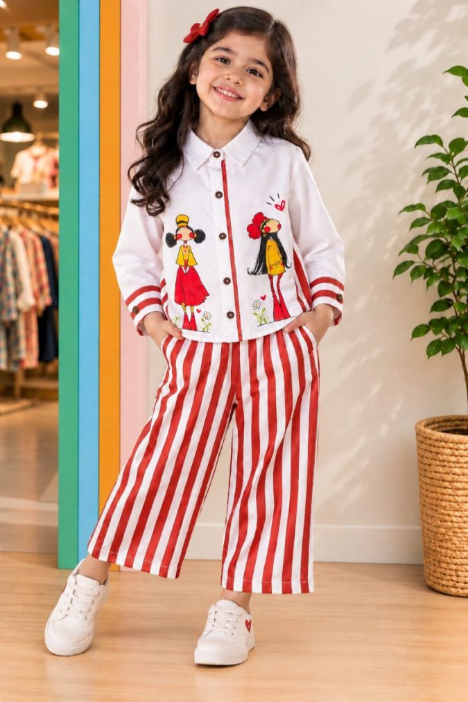 Ruby Stripe Girls Co-ord Set