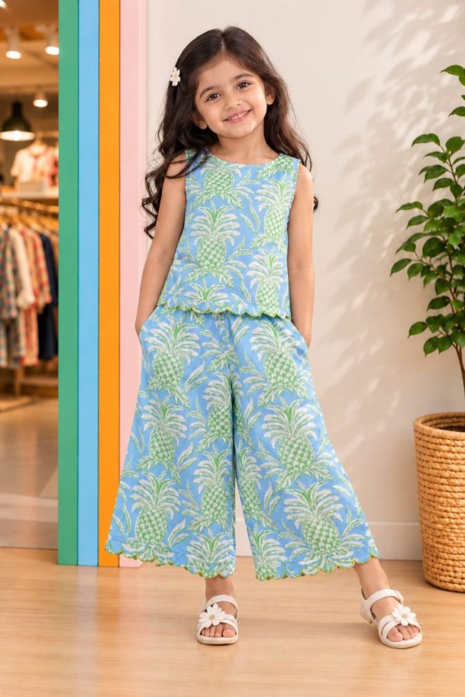 Aqua Pineapple Breeze Co-Ord Set