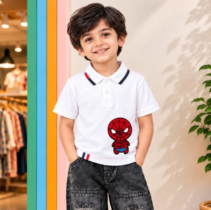 Spidey Web Contrast Polo T-Shirt